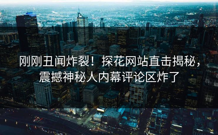 刚刚丑闻炸裂！探花网站直击揭秘，震撼神秘人内幕评论区炸了