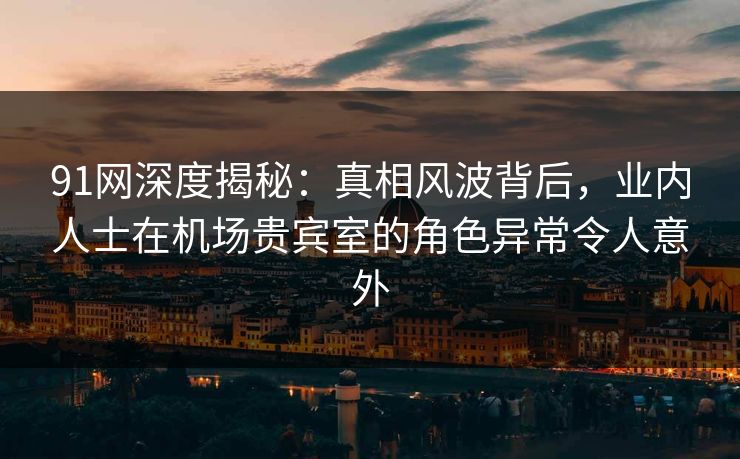 91网深度揭秘：真相风波背后，业内人士在机场贵宾室的角色异常令人意外  第1张