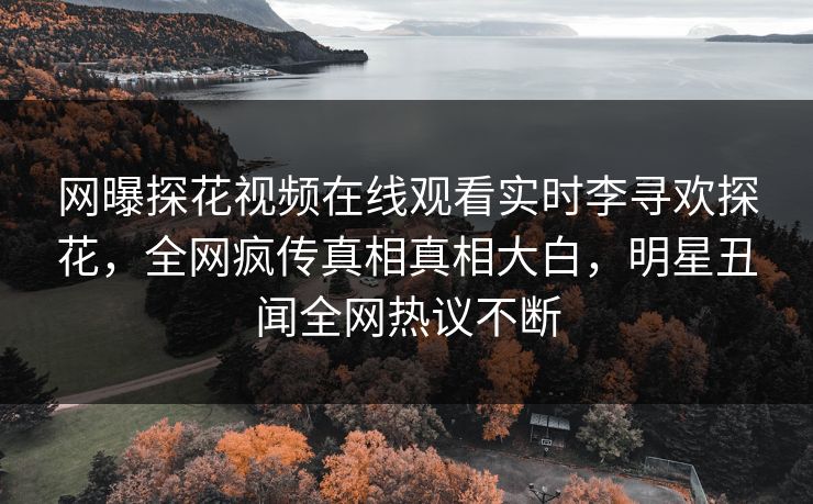 网曝探花视频在线观看实时李寻欢探花，全网疯传真相真相大白，明星丑闻全网热议不断