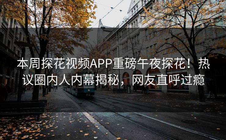 本周探花视频APP重磅午夜探花！热议圈内人内幕揭秘，网友直呼过瘾