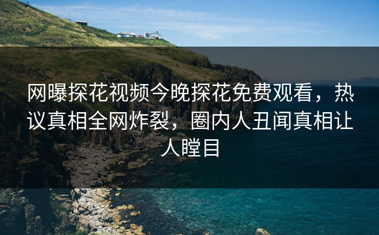 网曝探花视频今晚探花免费观看，热议真相全网炸裂，圈内人丑闻真相让人瞠目