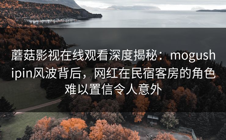 蘑菇影视在线观看深度揭秘：mogushipin风波背后，网红在民宿客房的角色难以置信令人意外